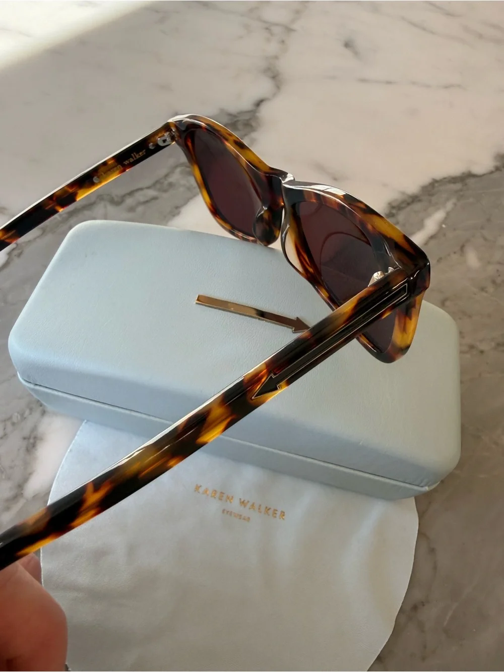 Karen Walker Tortoiseshell Sunglasses with Brown Lenses - perfect day style